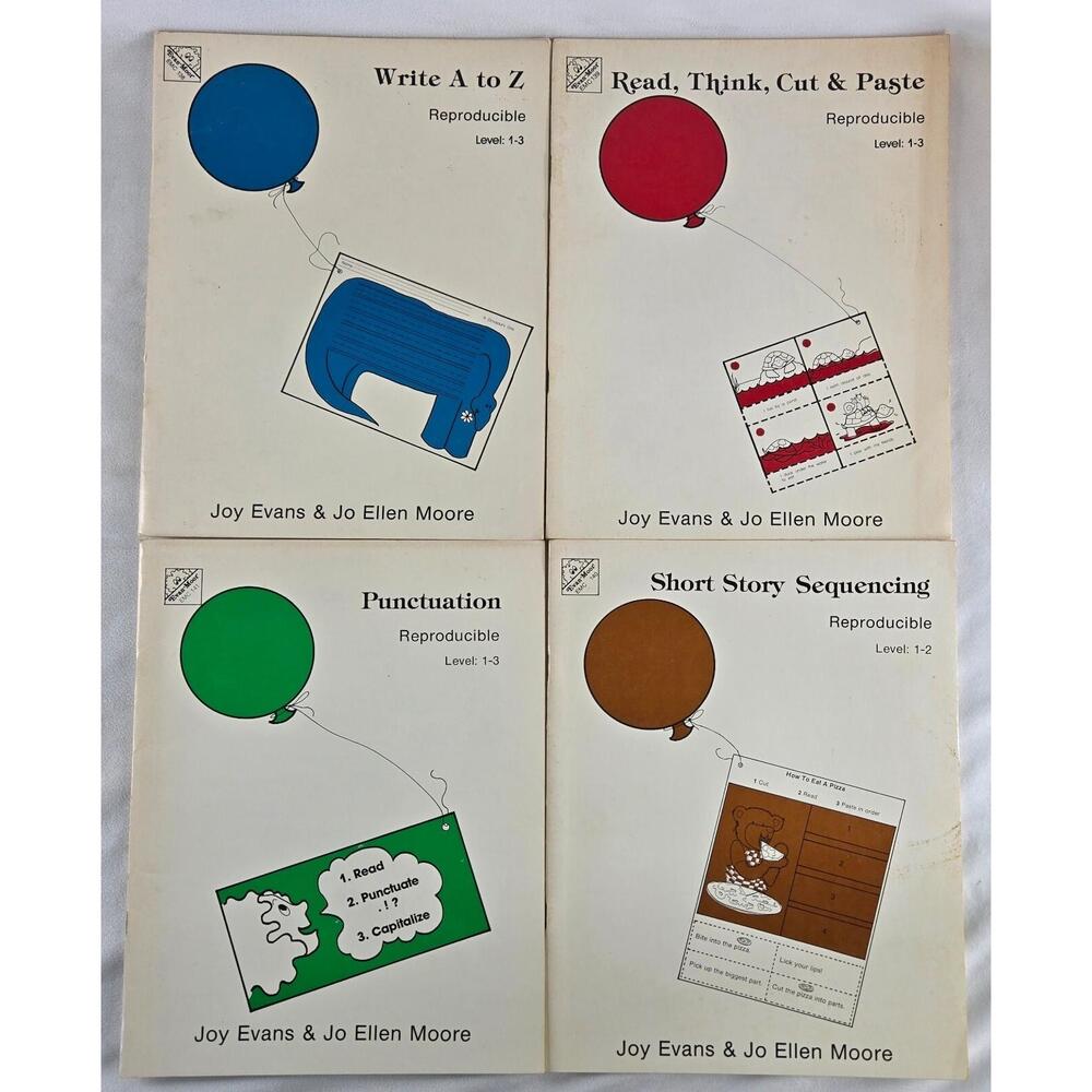 Evan-Moor Homeschool 4 Books English Grammar Phonics Reproducibles 1st to 3rd